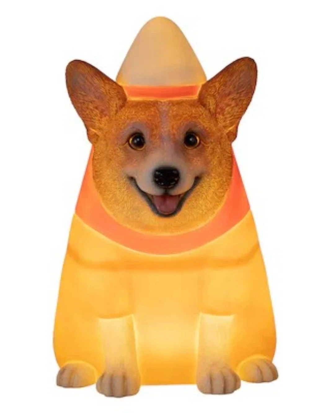 Corgi Lighted Candy Corn Halloween Decor New